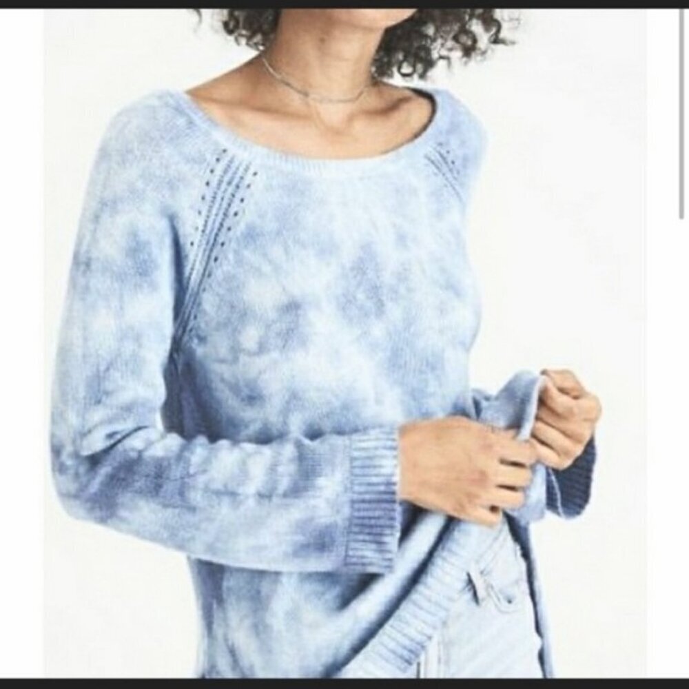 American Eagle Outfitters Cotton Dye Light Blue Sweater